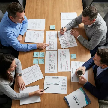 Team planning a personalized video campaign workflow