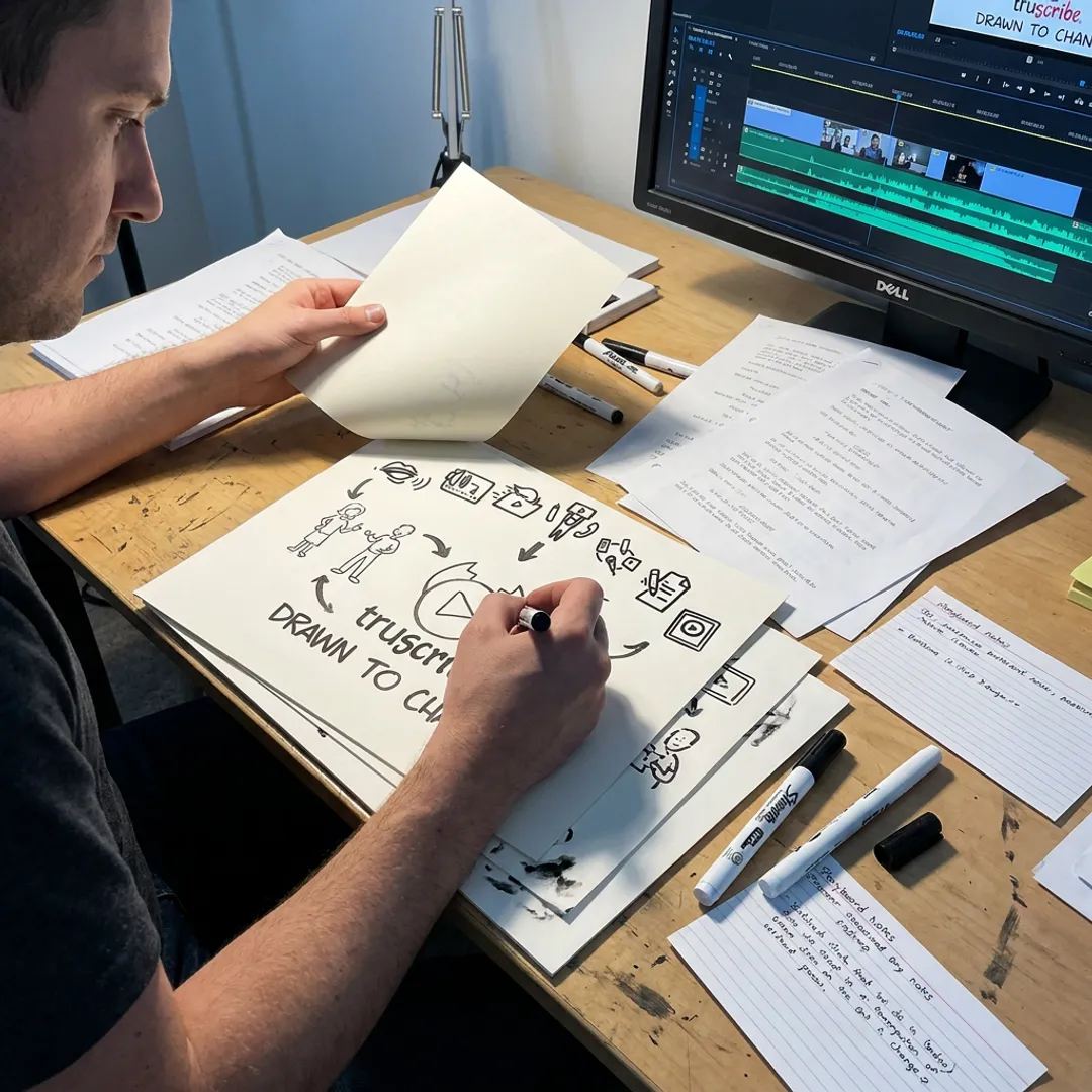 Whiteboard motion video production workspace