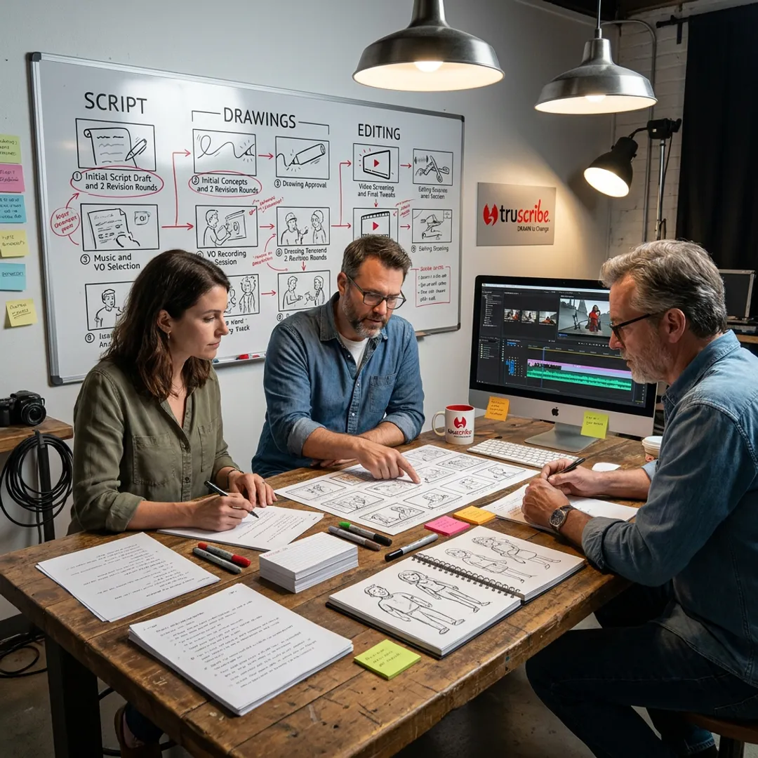 Animated explainer video production team