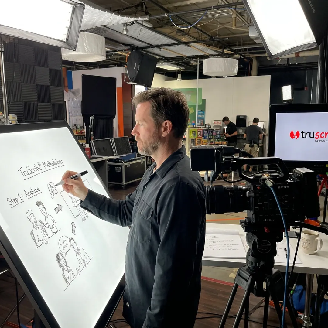 Hand-drawn explainer video production storyboard