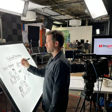Hand-drawn explainer video production storyboard