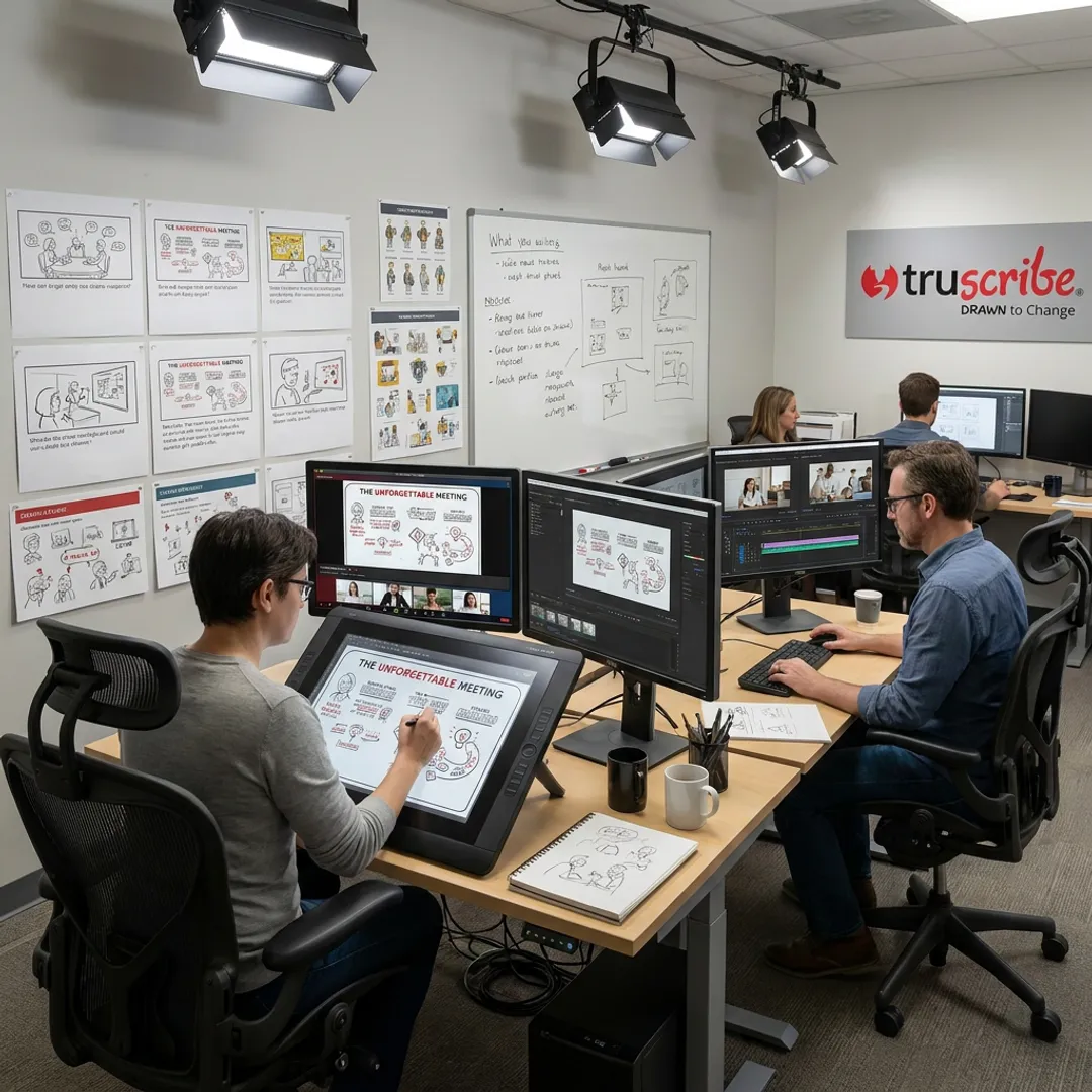 Motion graphics design studio workspace