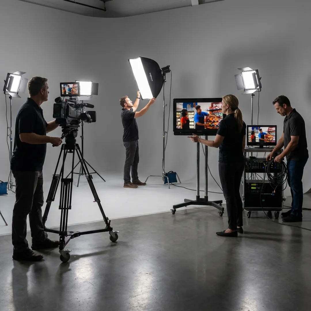 Live corporate video production crew