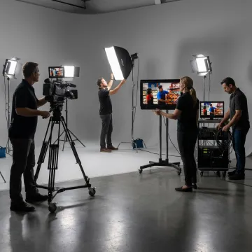 Live corporate video production crew