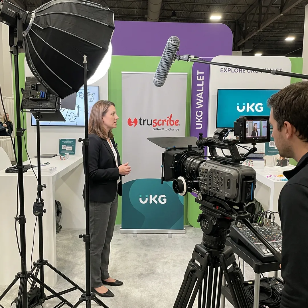 Customer testimonial video interview in production