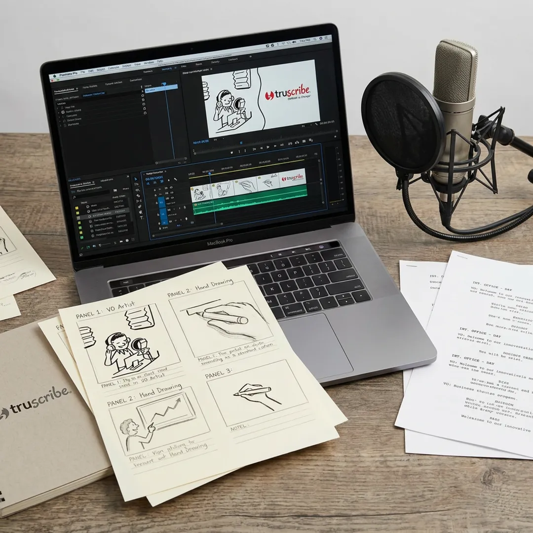 White label video production storyboard and editing workspace