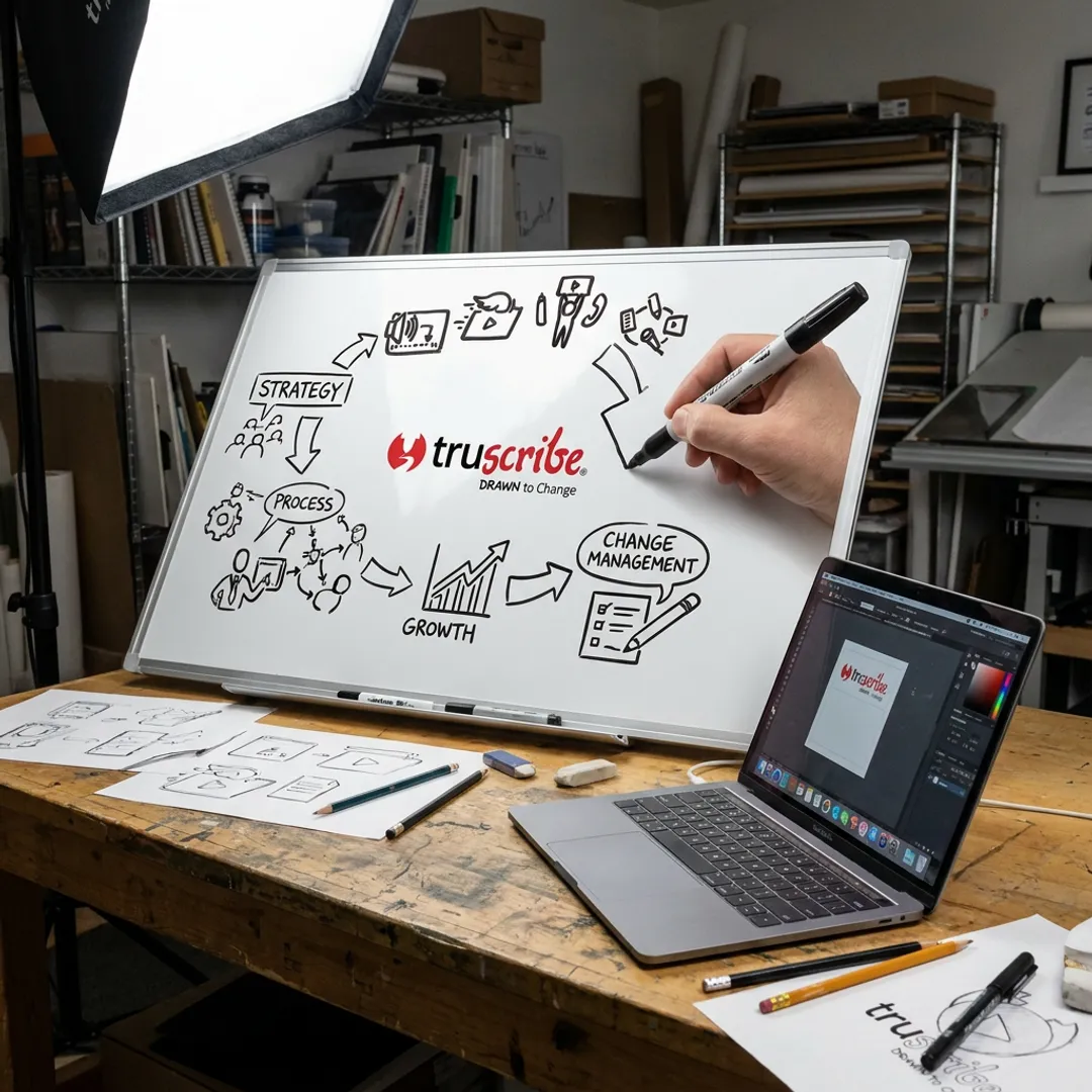 Hand-drawn whiteboard animation for an enterprise video