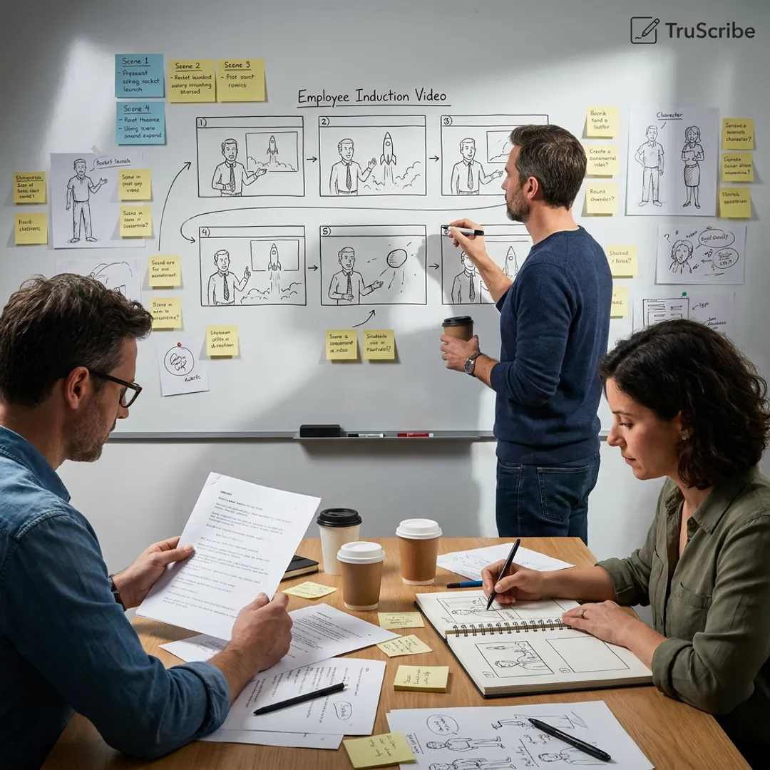 Whiteboard induction video production process