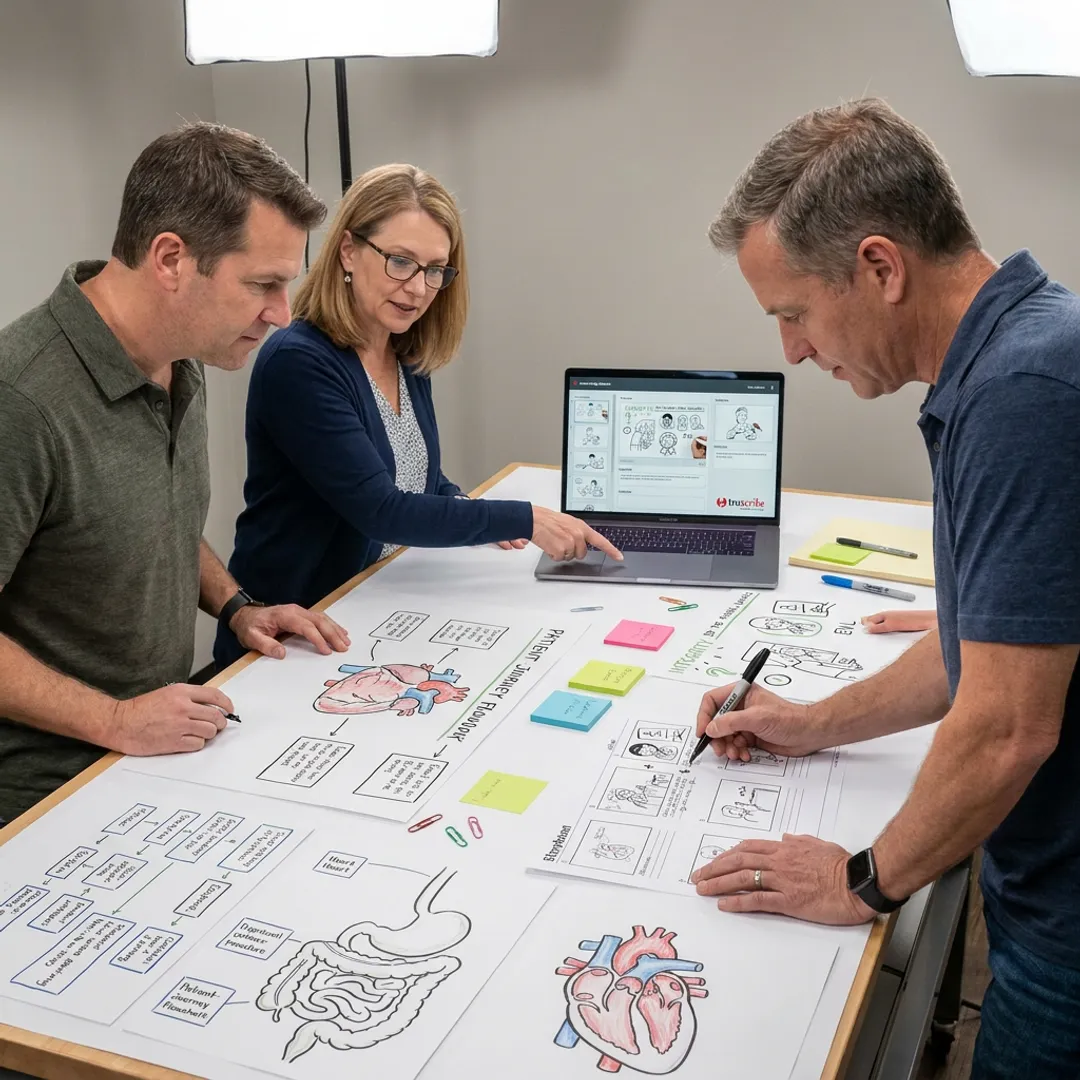 Medical training content production workflow