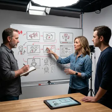 Illustrated corporate training strategy session