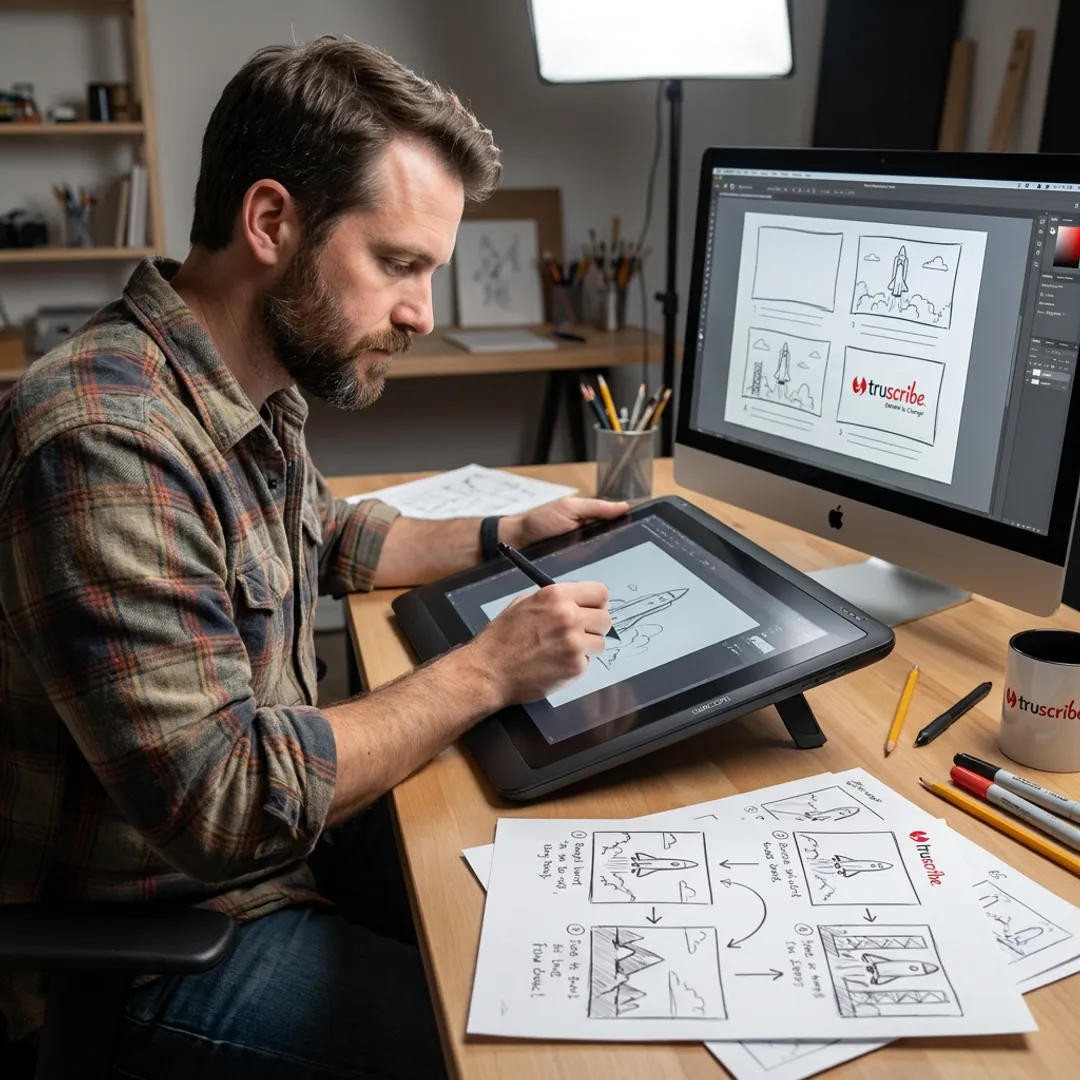 Animated eLearning video being illustrated