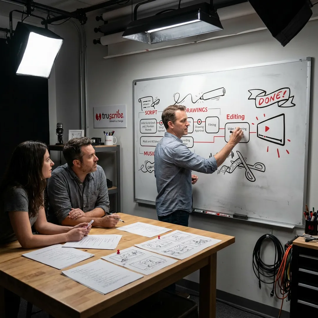 Artist creating a whiteboard product explainer storyboard