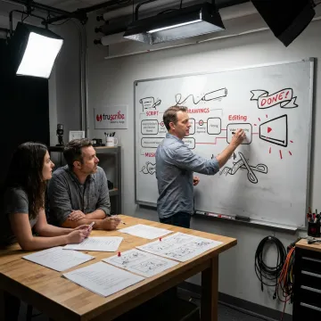Artist creating a whiteboard product explainer storyboard