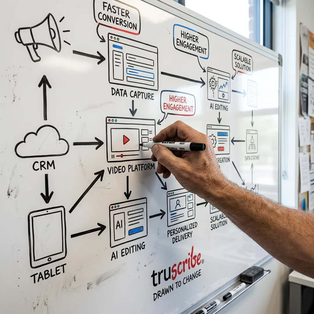 Whiteboard product explainer video illustration in progress