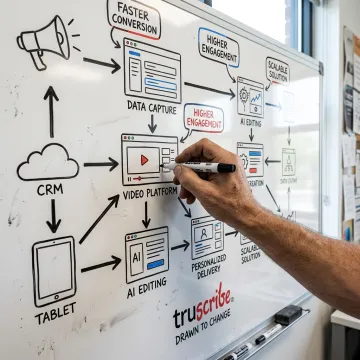 Whiteboard product explainer video illustration in progress