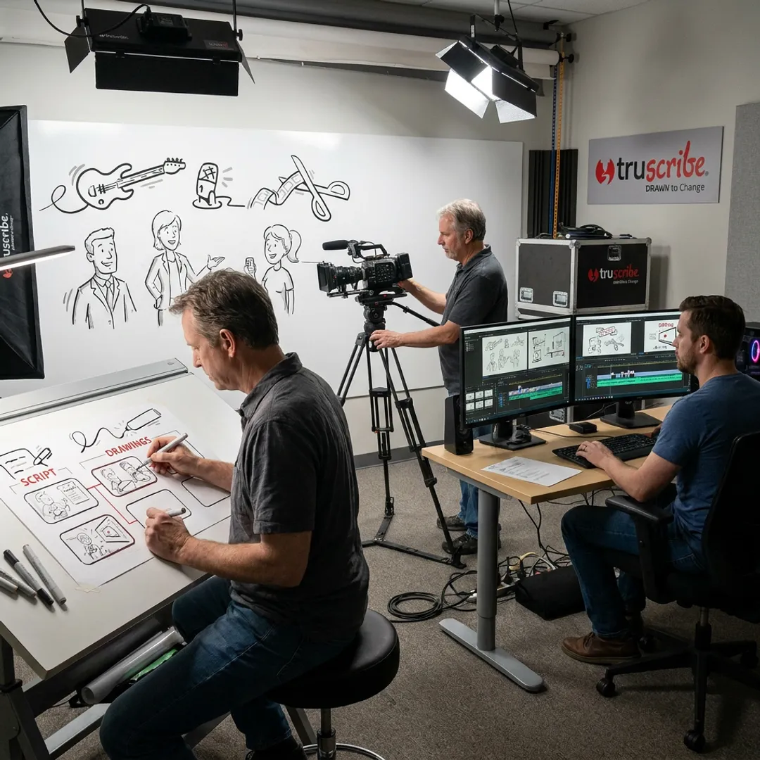 Enterprise video production with whiteboard animation