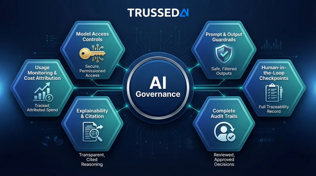 Six essential AI governance controls for CLM platforms process diagram