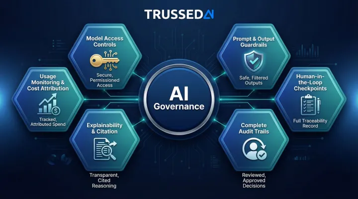 Six essential AI governance controls for CLM platforms process diagram
