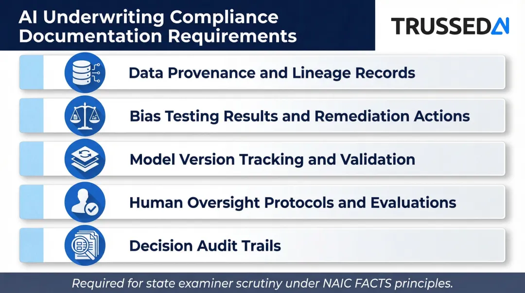 Five underwriting AI compliance documentation requirements for insurance regulatory examinations