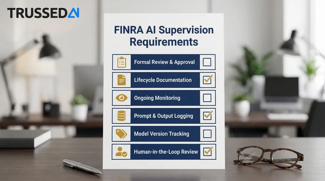 Six FINRA AI supervision requirements checklist for broker-dealer compliance programs