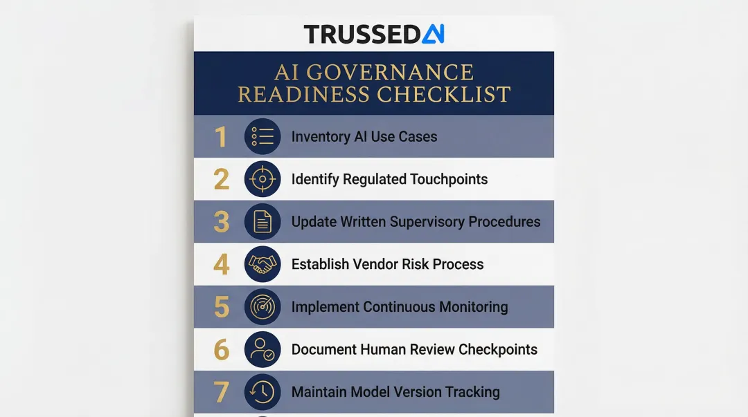 Seven-step AI governance readiness checklist for SEC and FINRA compliant firms