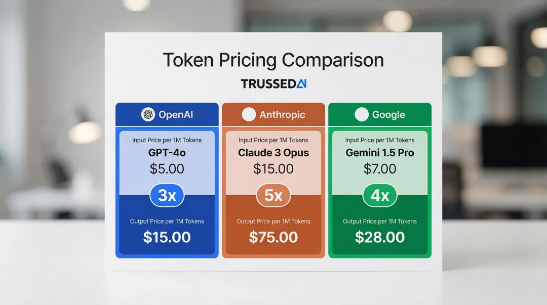 Input versus output token pricing comparison across OpenAI Anthropic and Google models