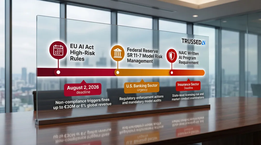 2026 AI regulatory compliance deadlines timeline for enterprises infographic