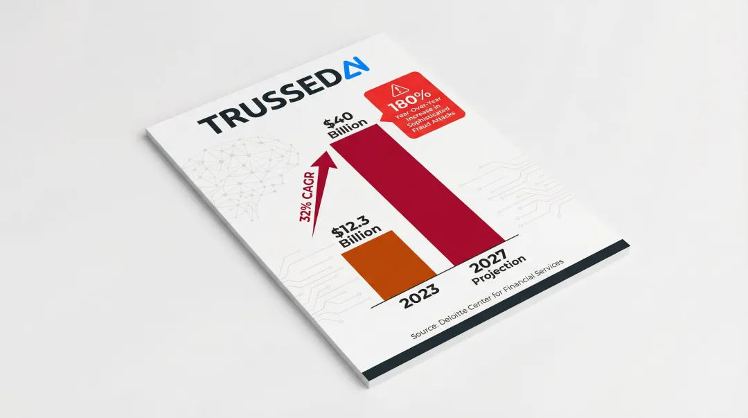 AI-enabled fraud loss growth forecast from 12 billion to 40 billion dollars 2023-2027