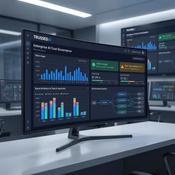 Dashboard showing LLM token usage and budget controls