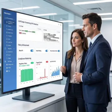 Security team reviewing AI output redaction controls