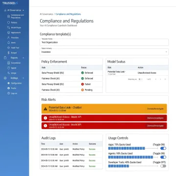 Enterprise AI policy enforcement dashboard