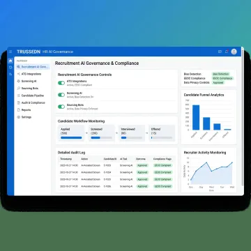 AI governance dashboard for HR recruitment platform