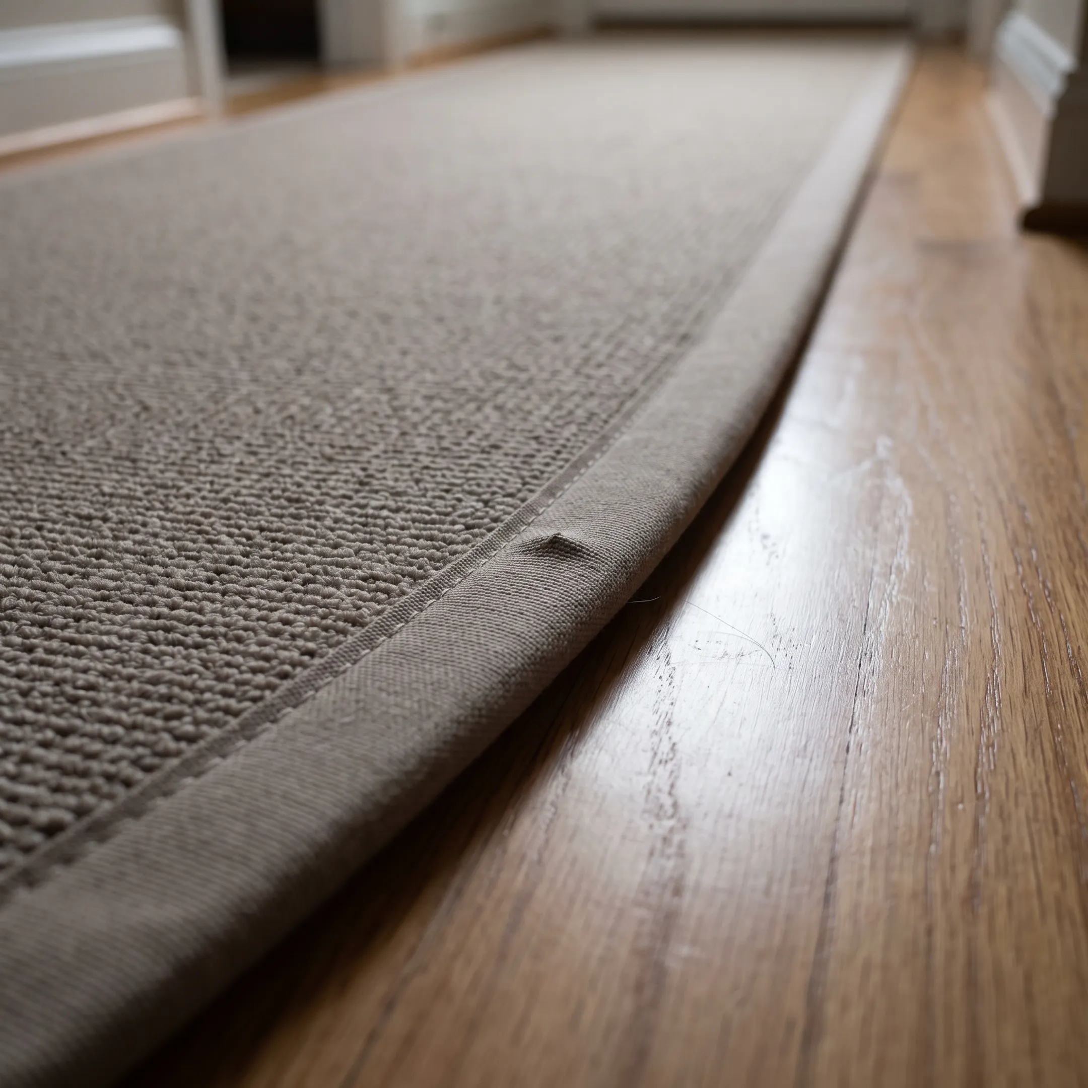 Finished carpet runner with a durable bound edge