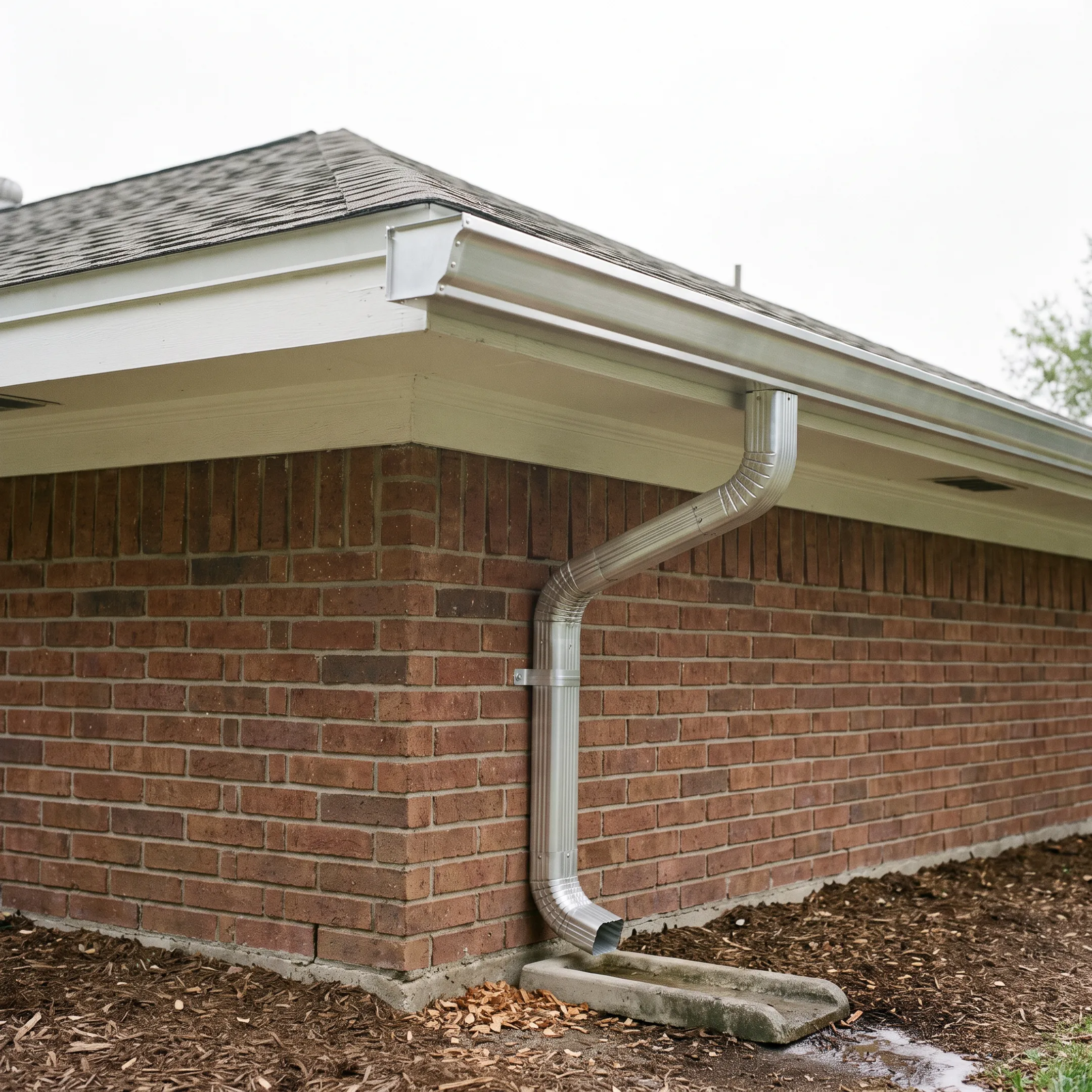 Seamless gutters installed on a Houston home