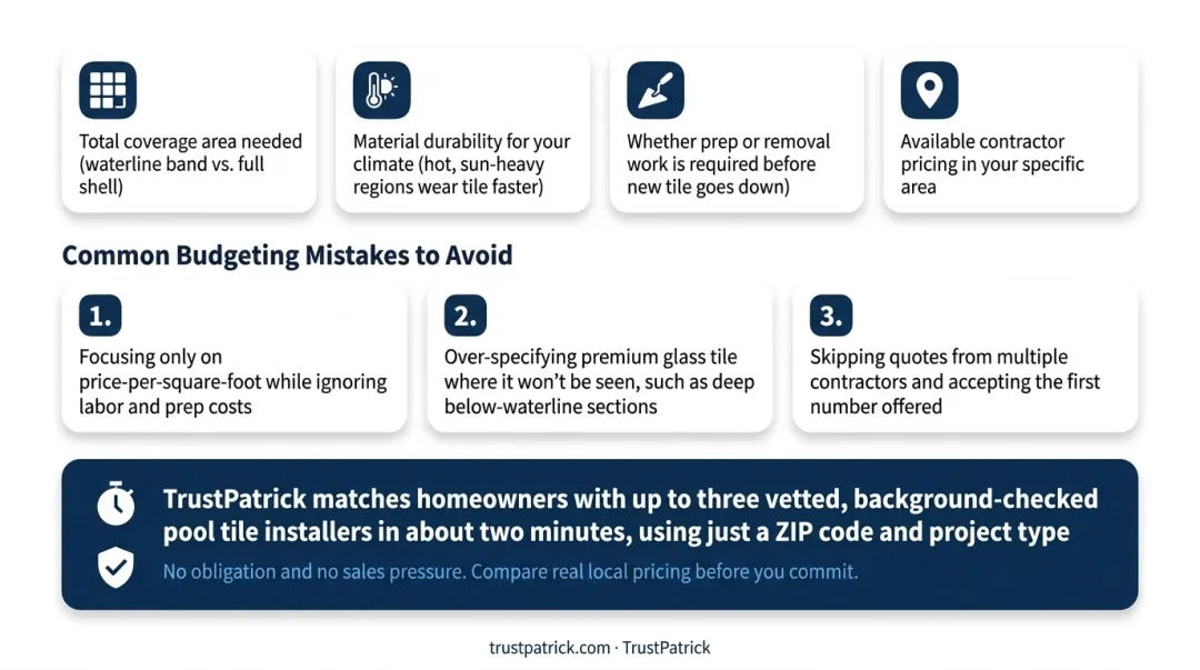 TrustPatrick platform matching homeowners with vetted pool tile contractors