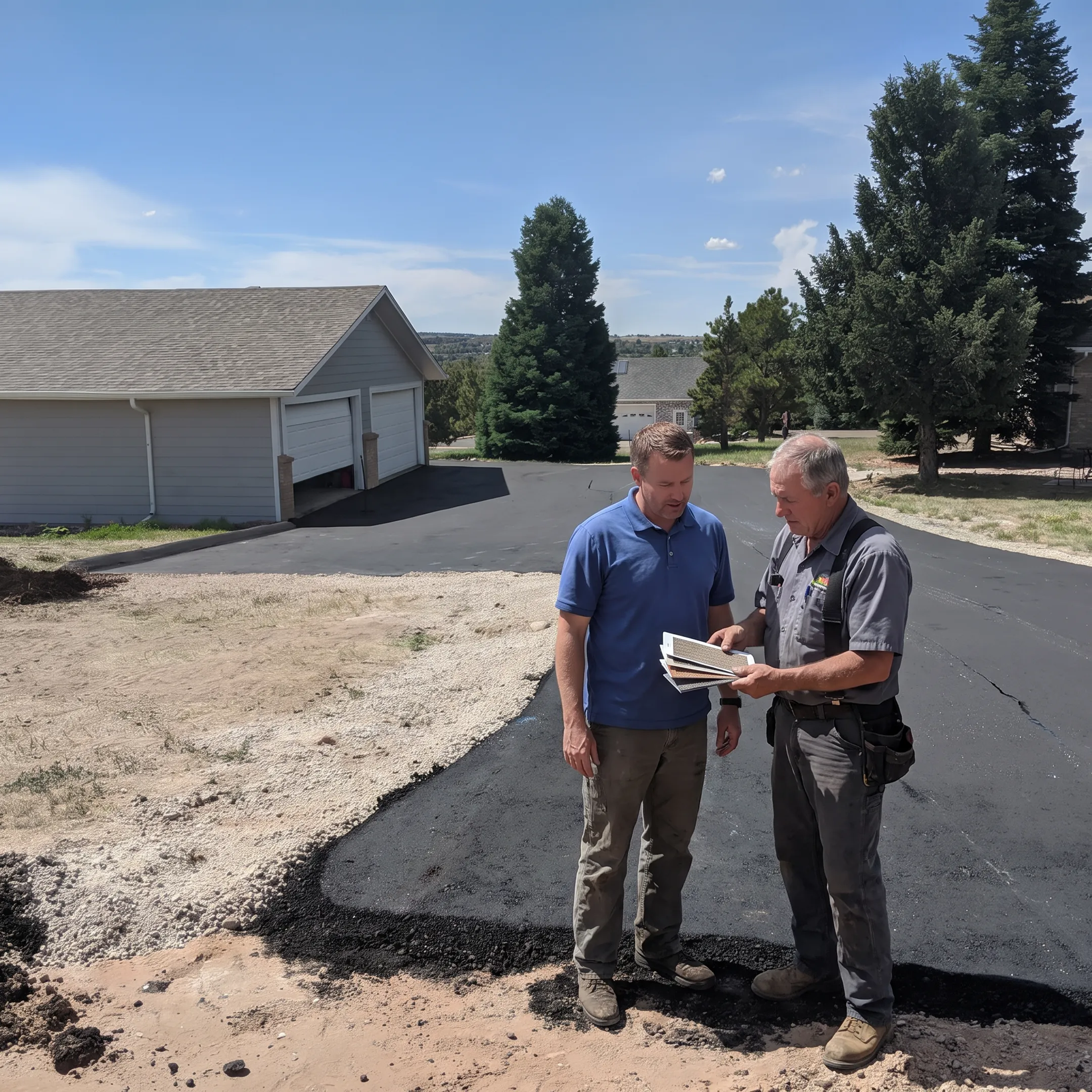 Homeowner reviewing garage door options