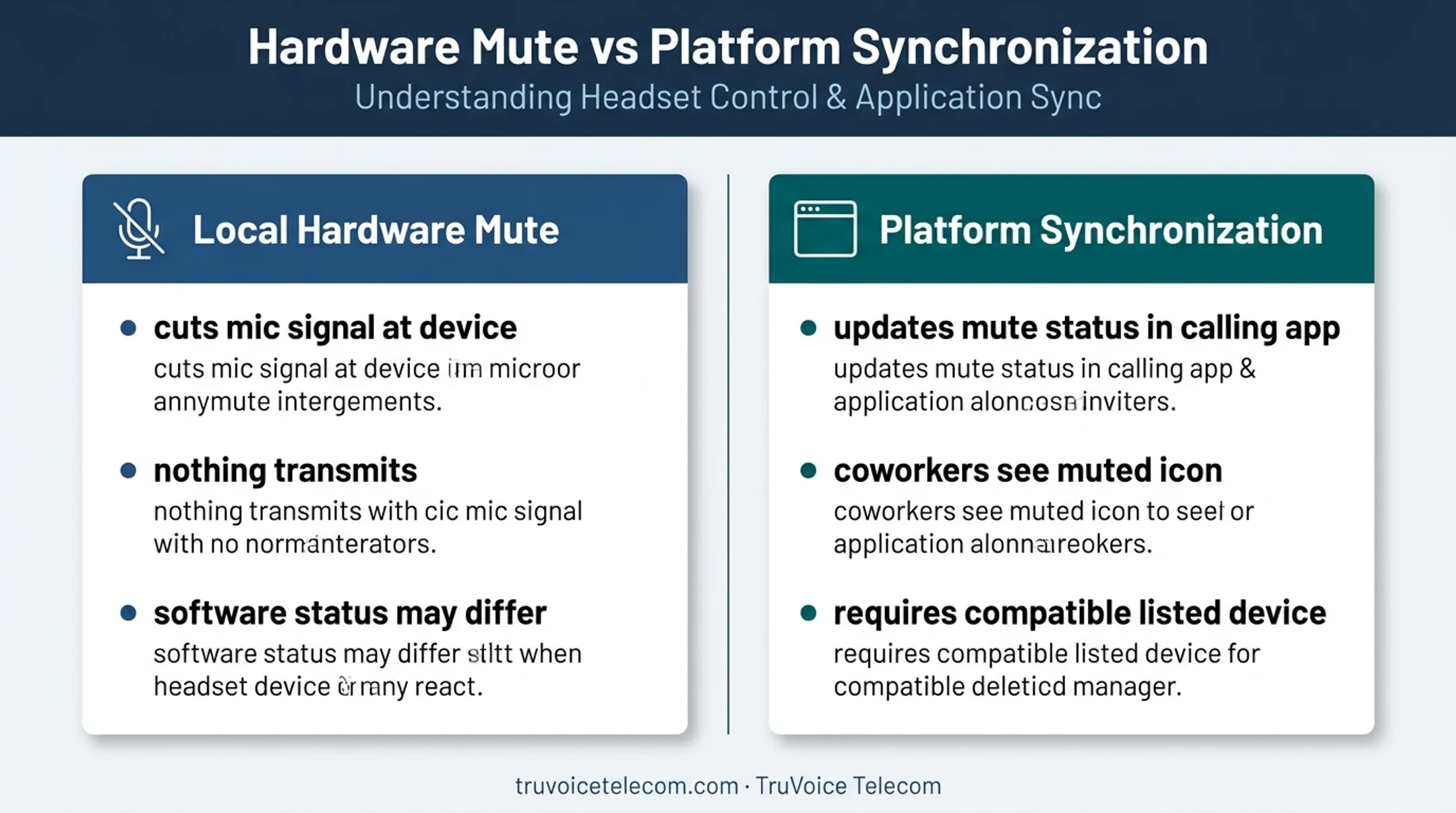 Local hardware mute versus platform synchronization comparison