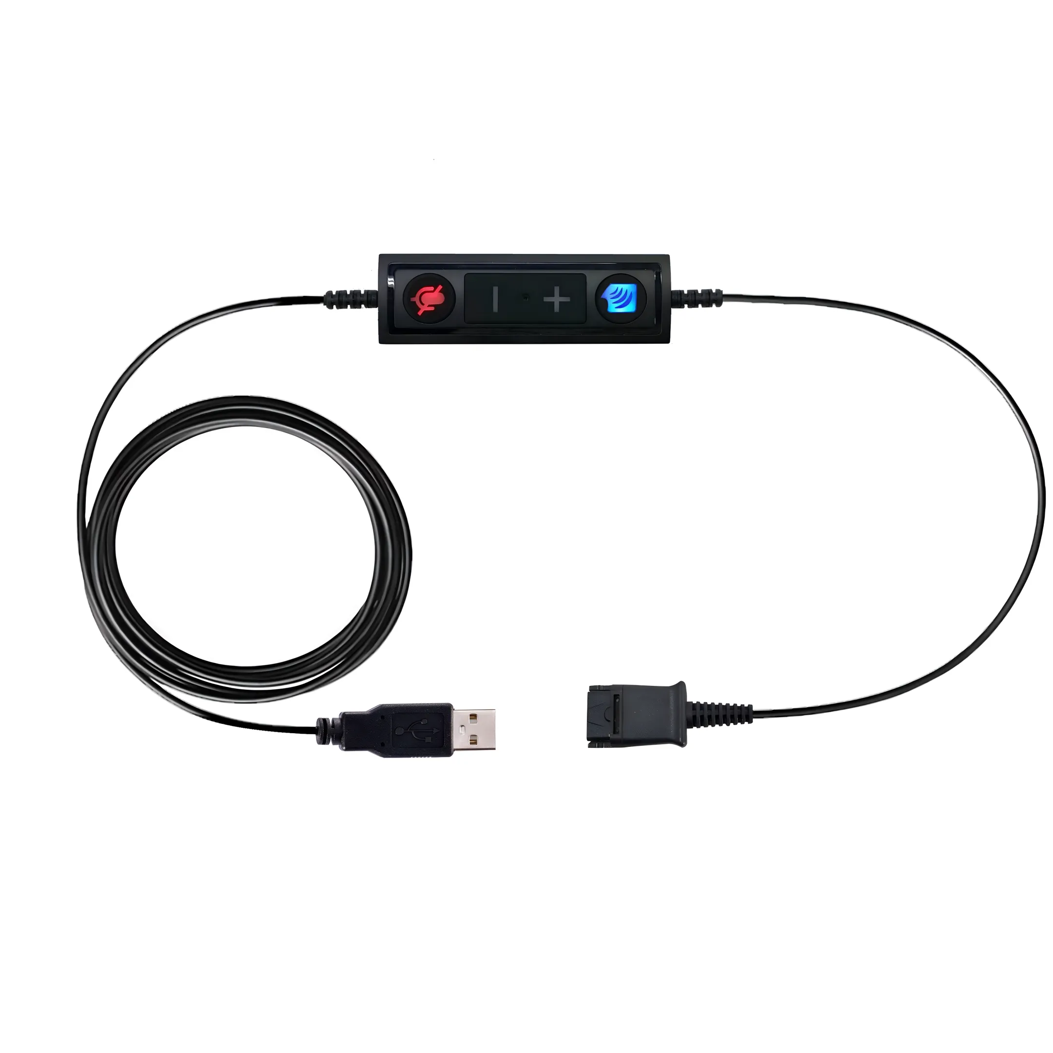TruVoice USB Adapter Cable (with volume control and mute) for TruVoice and Plantronics QD Headsets