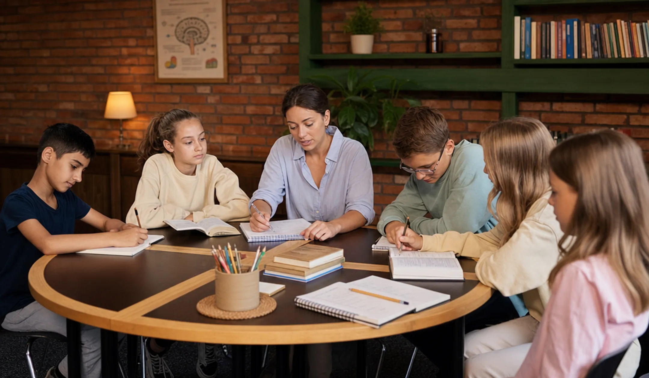 Students attending hybrid homeschool campus classroom in Atlanta area