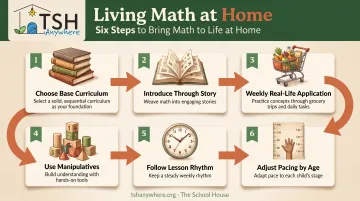 6-step process for implementing living math in a homeschool routine