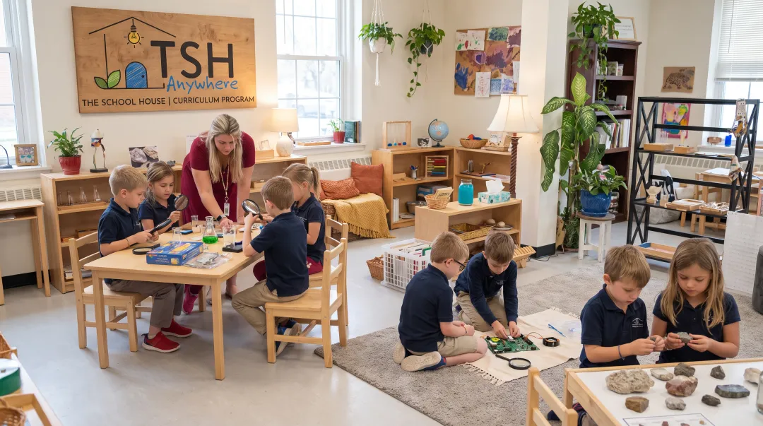The School House microschool classroom with teacher-led small group instruction