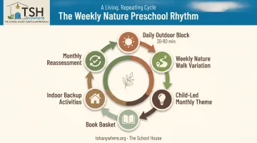 6-step weekly nature preschool rhythm and schedule process flow