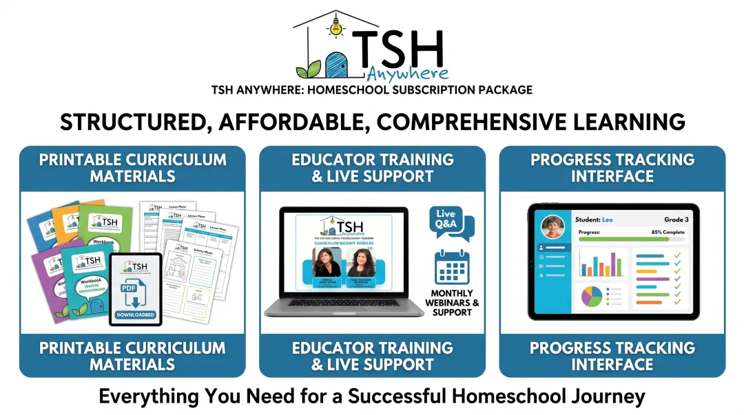TSH Anywhere homeschool subscription curriculum and educator support materials