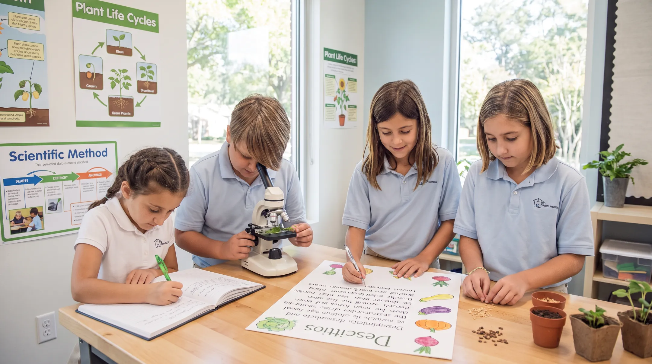 Students engaged in project-based learning under American Emergent Curriculum model
