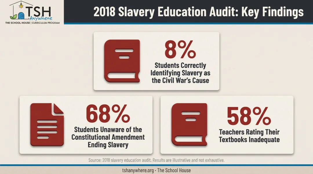 Statistics revealing gaps in U.S. slavery and Civil War education