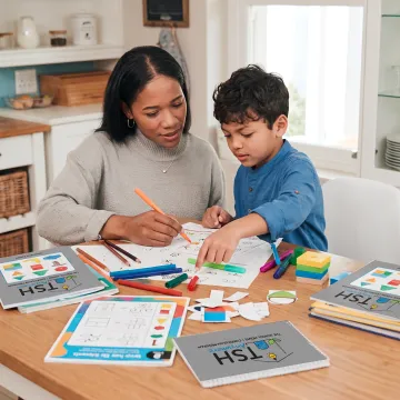 Parent and preschooler learning together at home