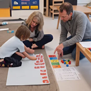 Child learning numbers with homeschool math materials
