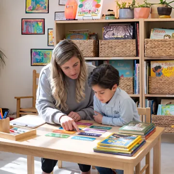 Parent and child learning vocabulary at home