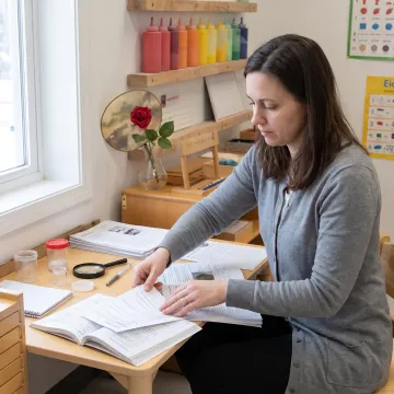 Parent preparing a hands-on homeschool science activity