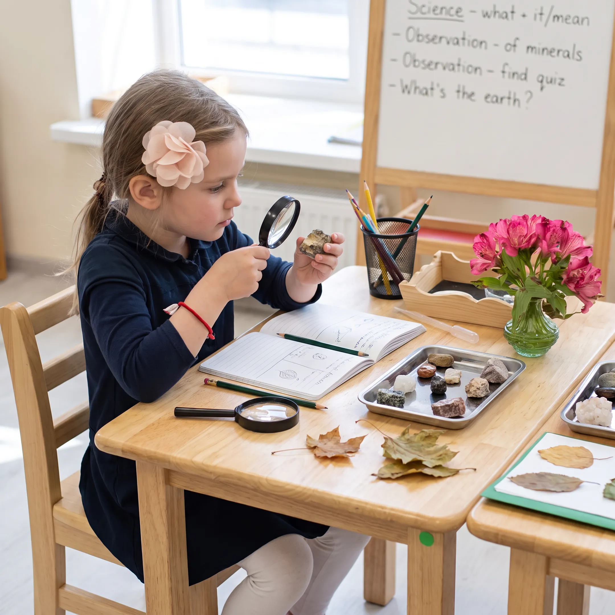 Students exploring a hands-on science lesson